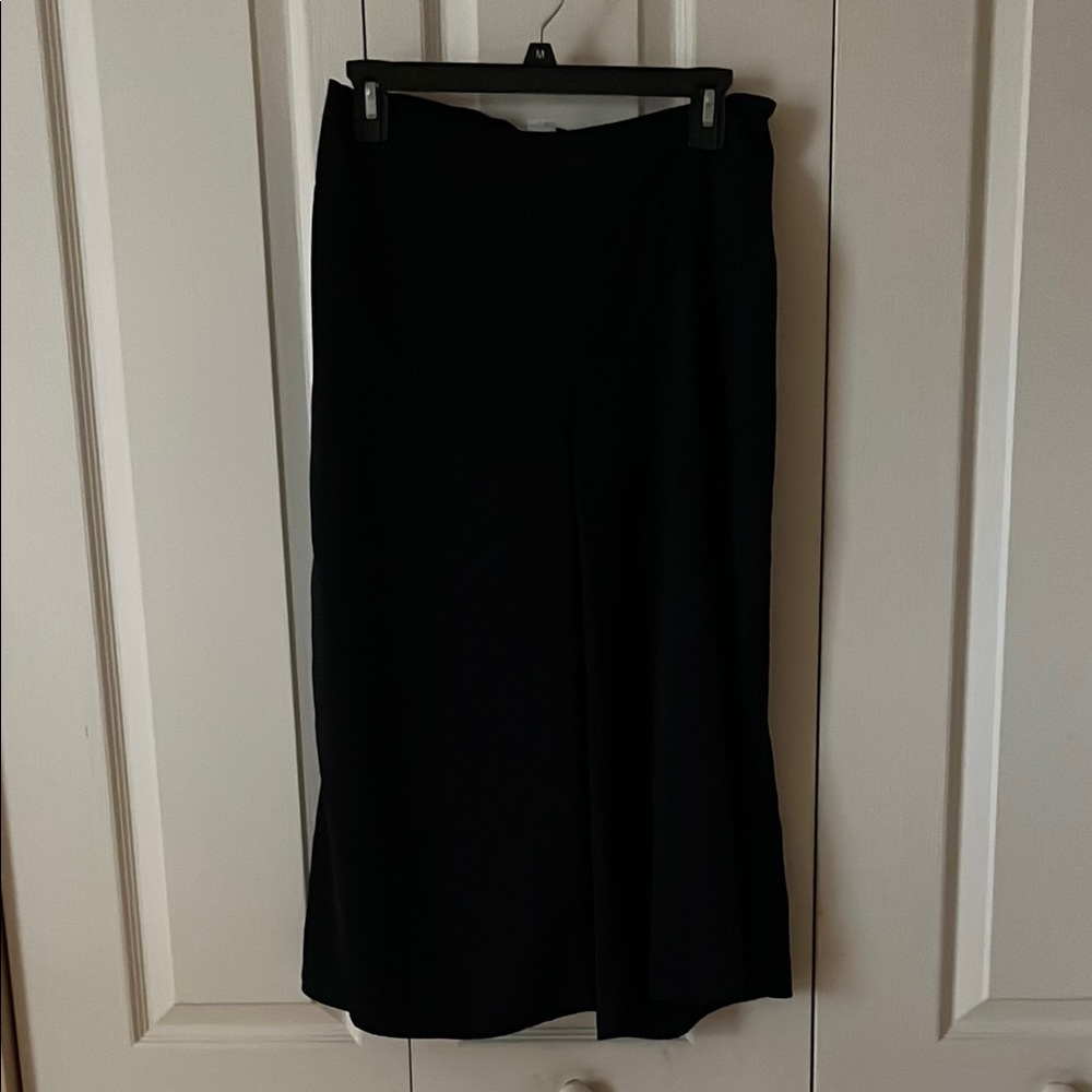Black wide leg crop pants